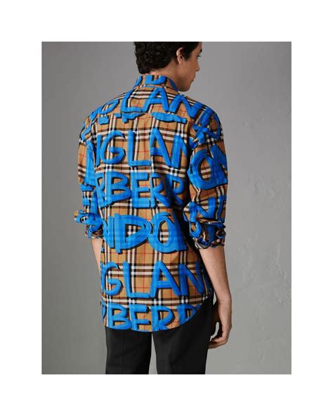 blue graffiti burberry shirt|thomas Burberry knit shirt.